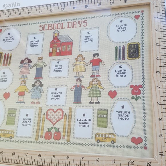 SCHOOL DAYS Embroidery Photo Collage Frame - Picture 7 of 15